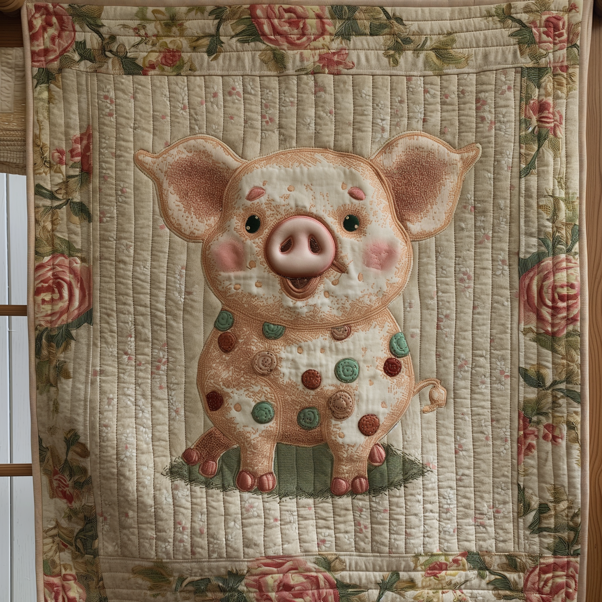 Blooming Pig Quilted Blanket Cute Christmas Blankets