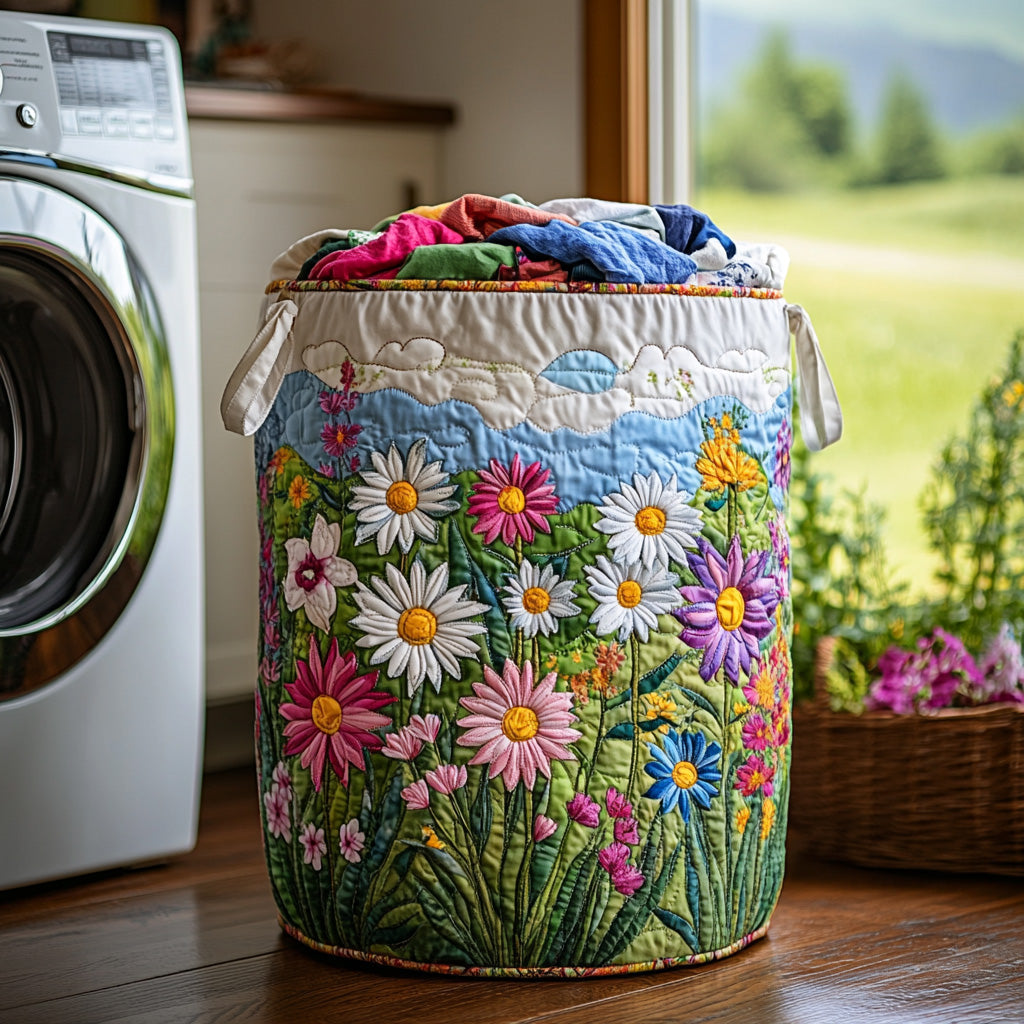 Blooming Prairie Quilted Laundry Basket Easter Merch Gift