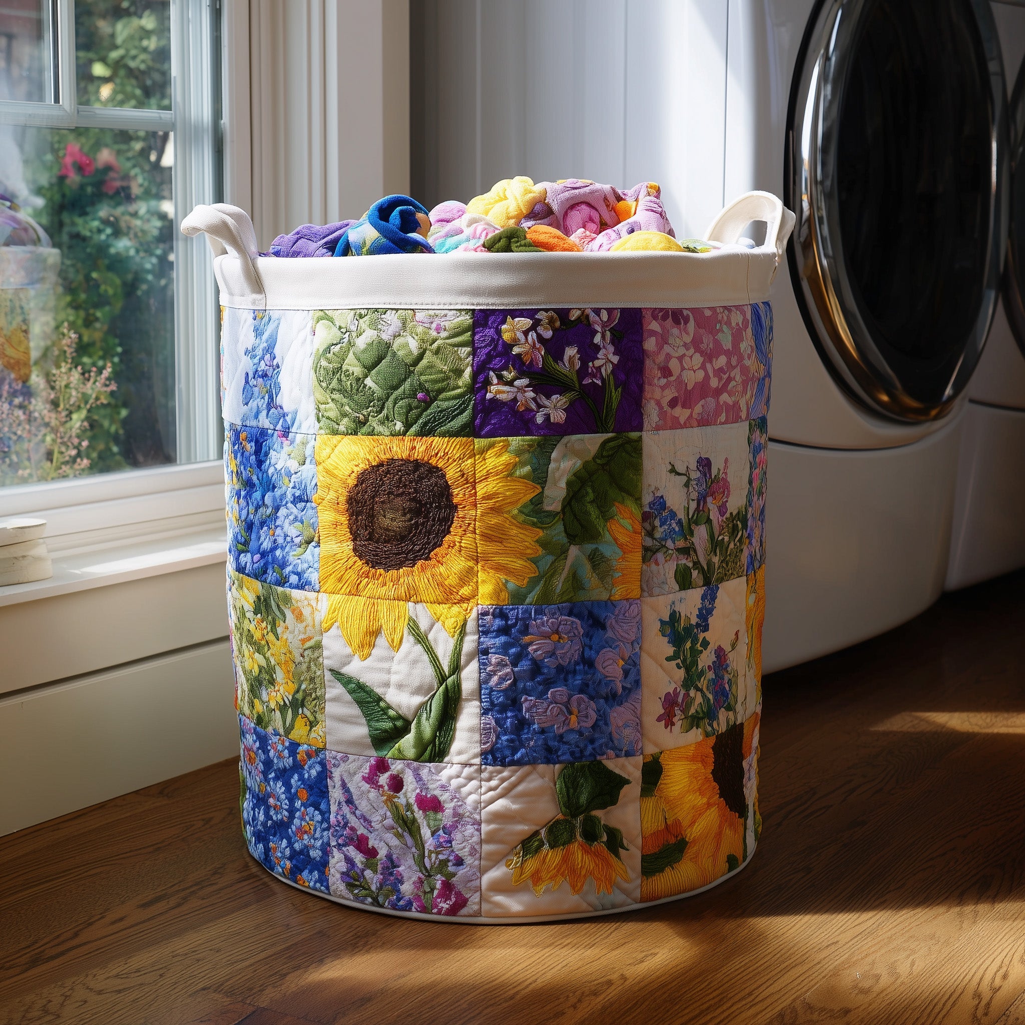 Blooming Quilted Laundry Basket Sunflower Birthday Gifts