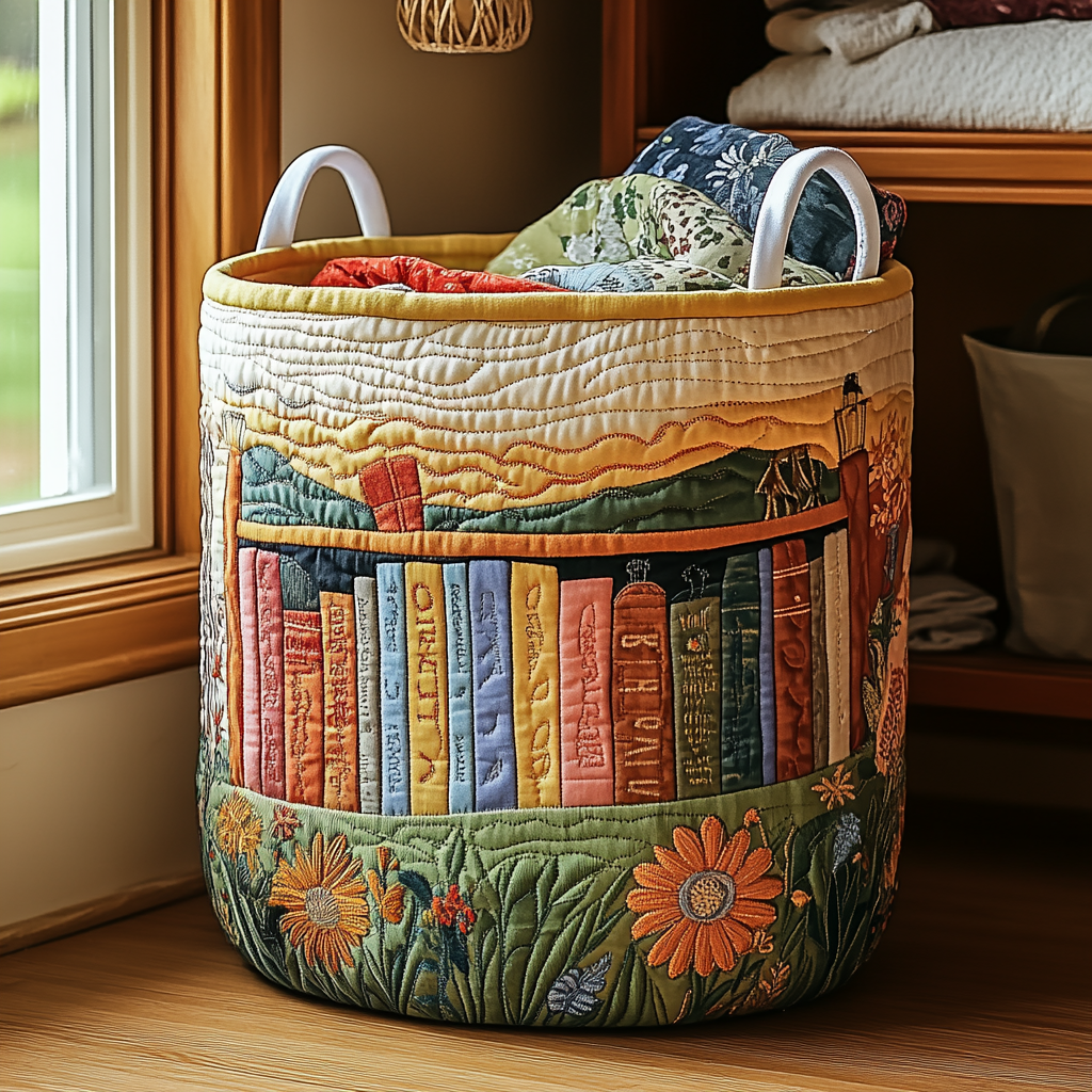 Blooming Shelf Quilted Laundry Basket Merch For Family Time