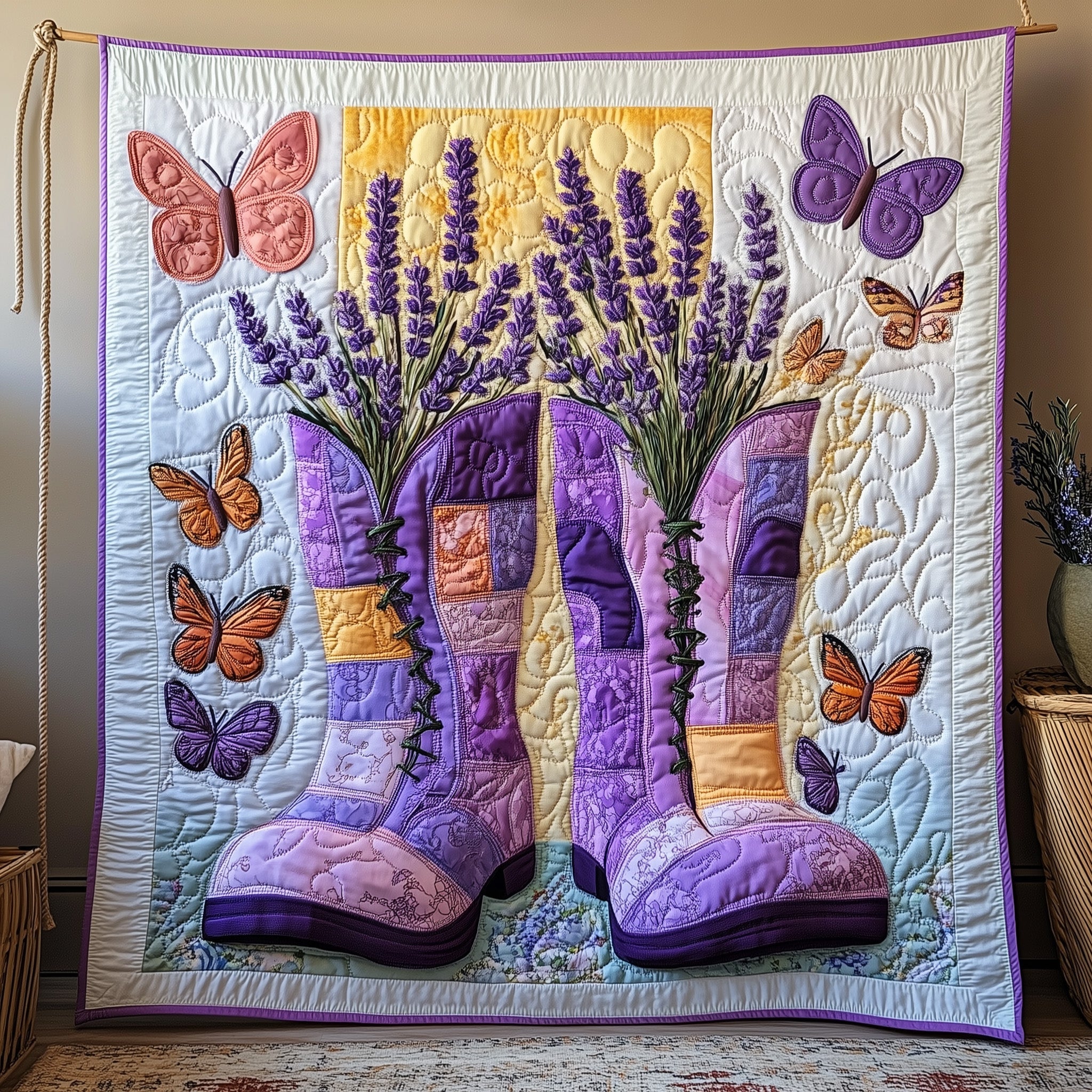 Blooming Steps Quilted Blanket Sofa Throw BlanketChristmas Presents For Girlfriend