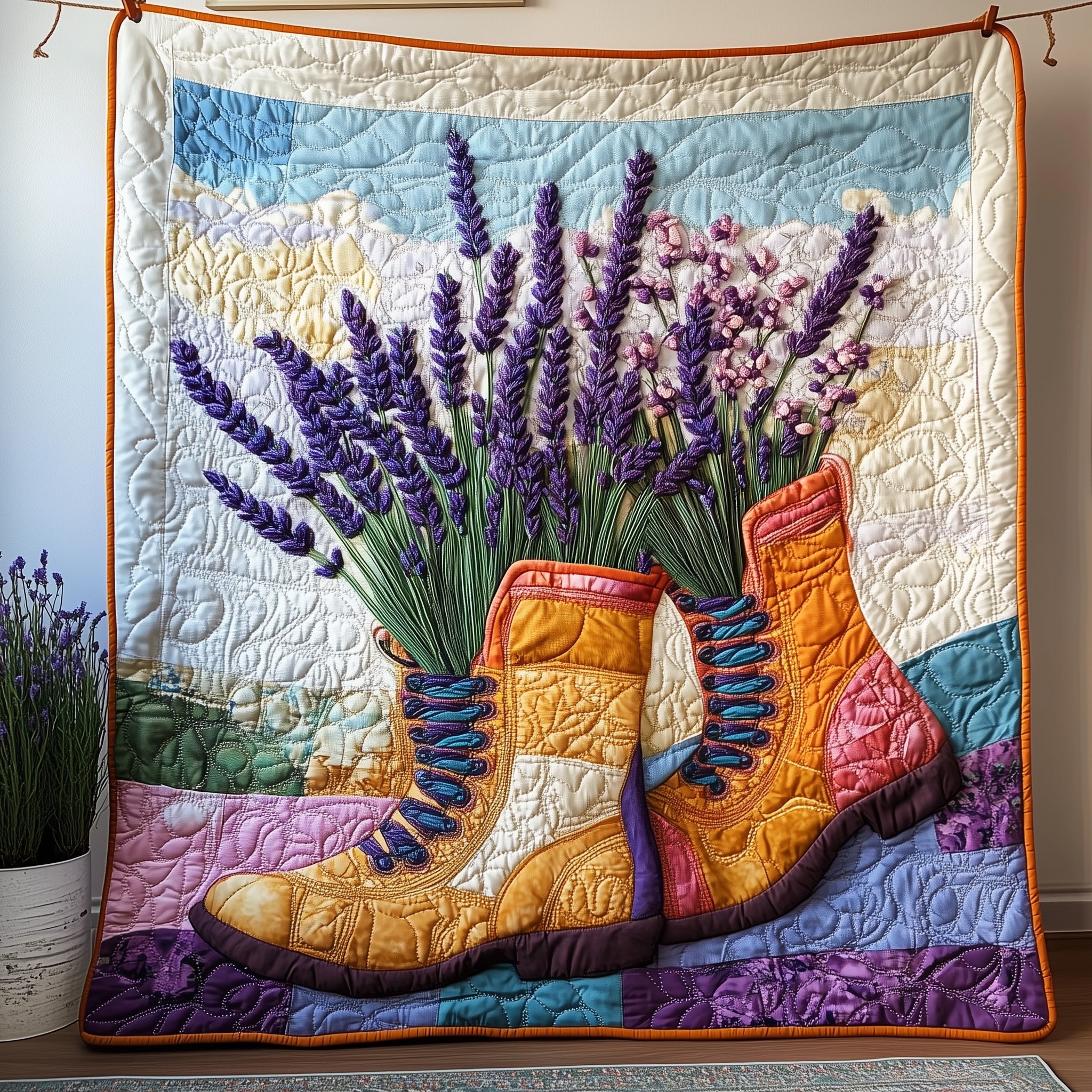 Blooming Steps Quilted Blanket Sofa Throw BlanketChristmas Presents For Her