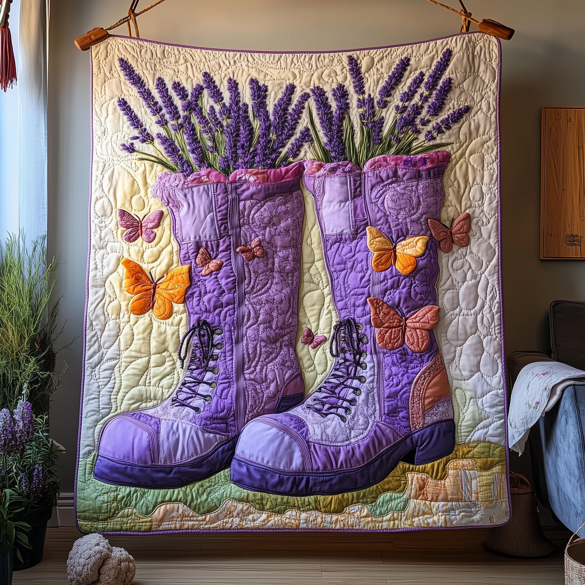 Blooming Steps Quilted Blanket Sofa Throw BlanketChristmas Presents For Mom