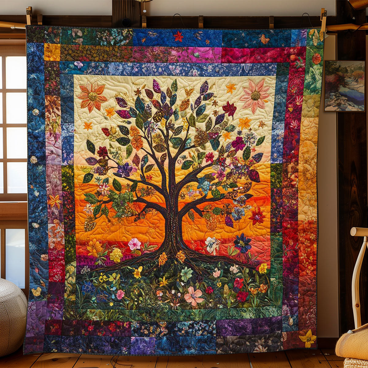 Blooming Tree Of Life Quilt Blanket Christmas Throws Holiday Gifts For Employees