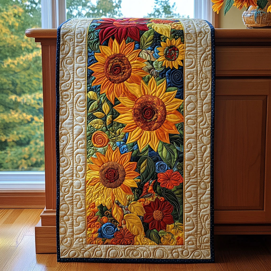 Bloomstone Walk Quilted Table Runner Holiday Table Runner Dad Birthday Gifts