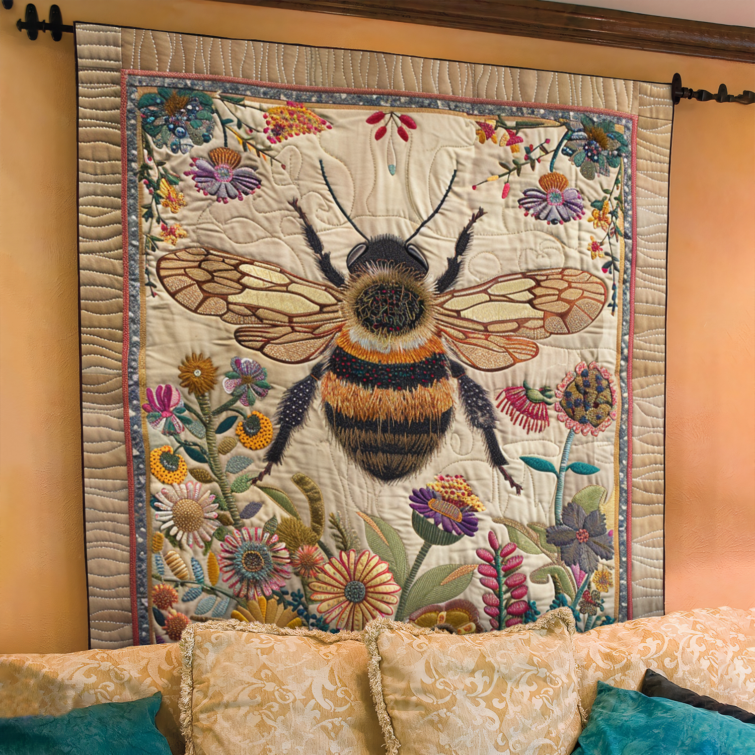 Blossom Bee Quilted Blanket Cute Fuzzy Blankets