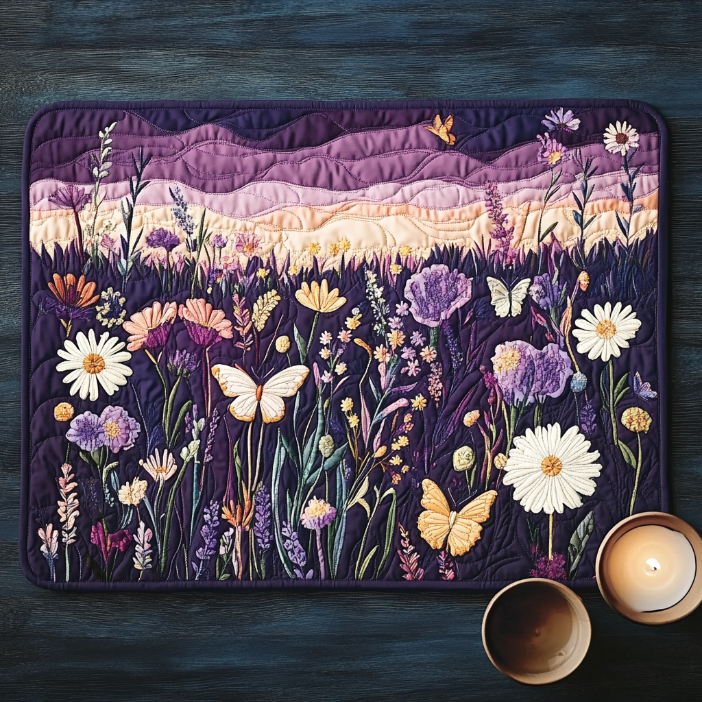 Blossom Bliss Quilted Place Mat Modern Holiday Decor Sunflower Throws