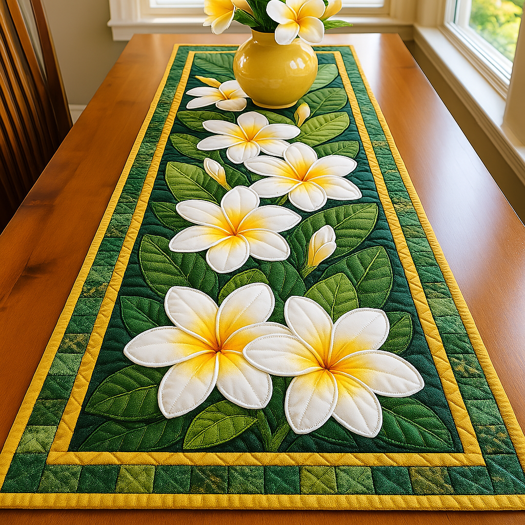 Blossom Bliss Quilted Table Runner Dinner Table Decor Christmas Gifts For Flower Lovers