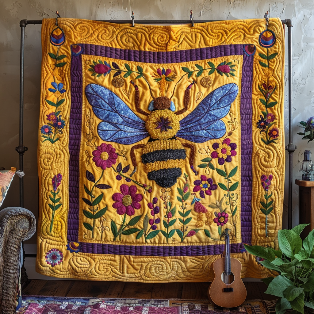 Blossom Buzz Quilted Blanket Cute Fuzzy Blankets