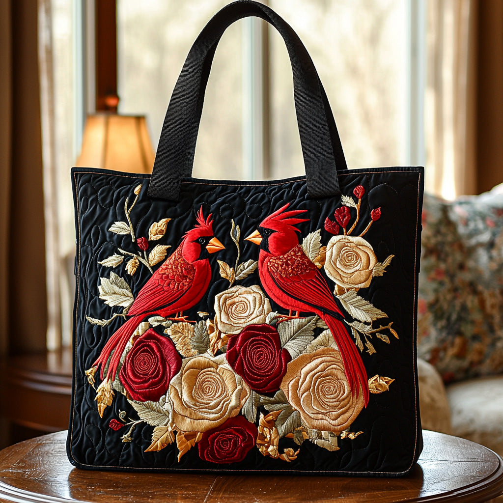 Blossom Cardinal Quilted Tote Bag Red Cardinal Memorial Gift