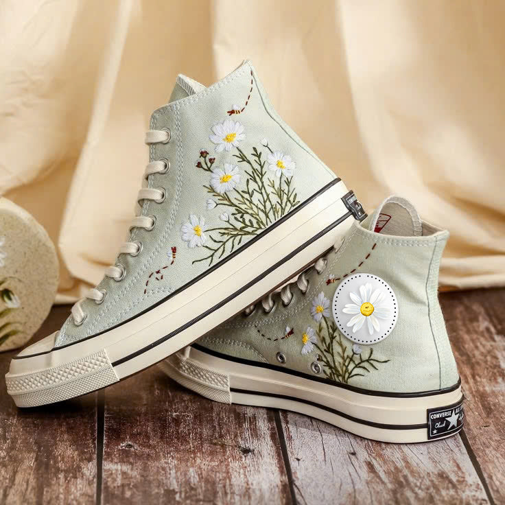 Blossom Charm Canvas High Tops Merch For Couples