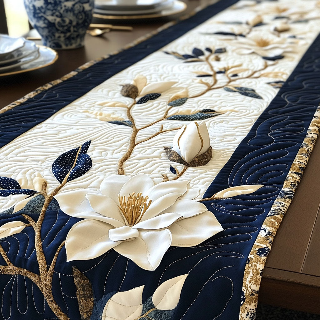 Blossom Essence Quilted Table Runner Holiday Dining Table Decor Best Gifts For Flower Lovers