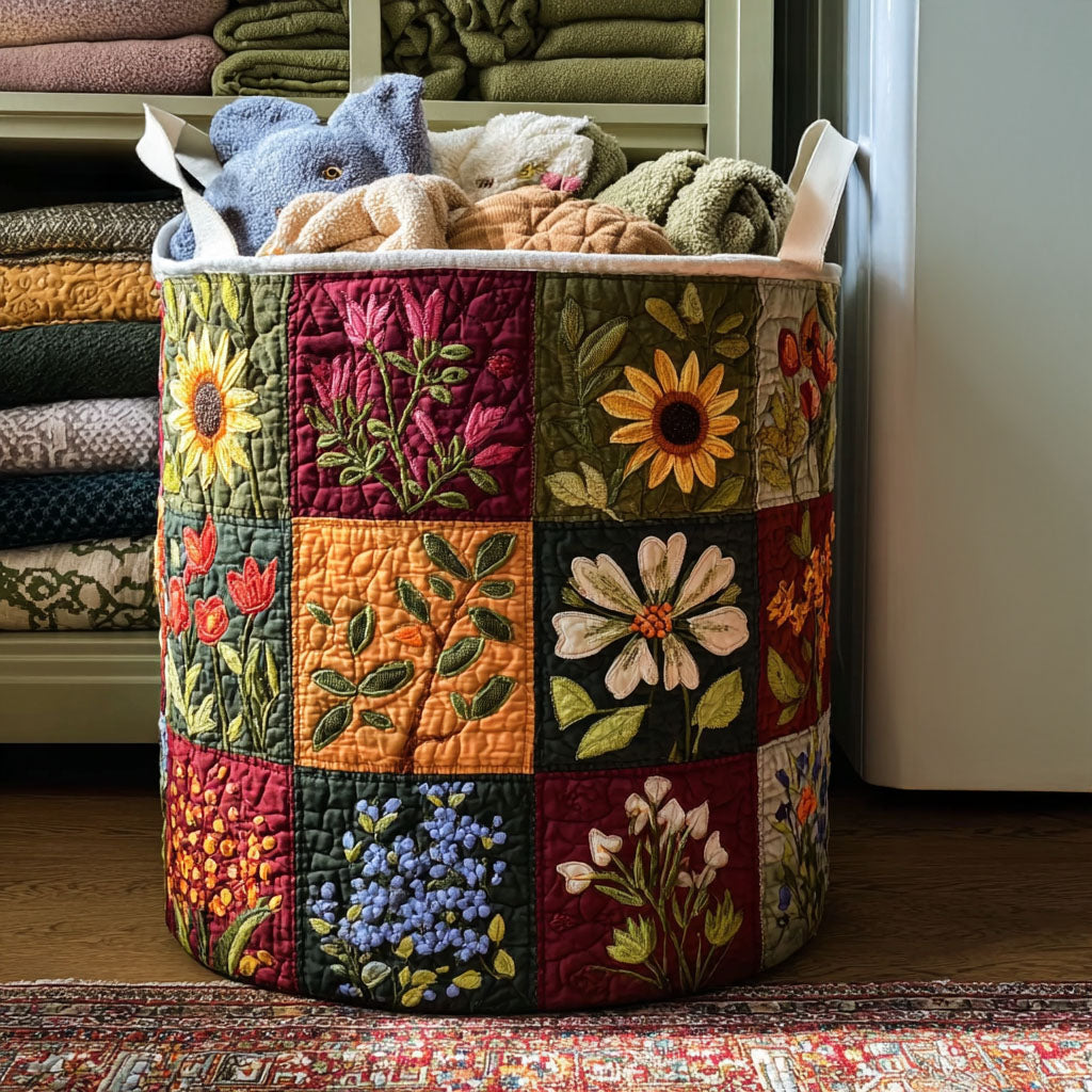 Blossom Glow Quilted Laundry Basket Back To School Merch