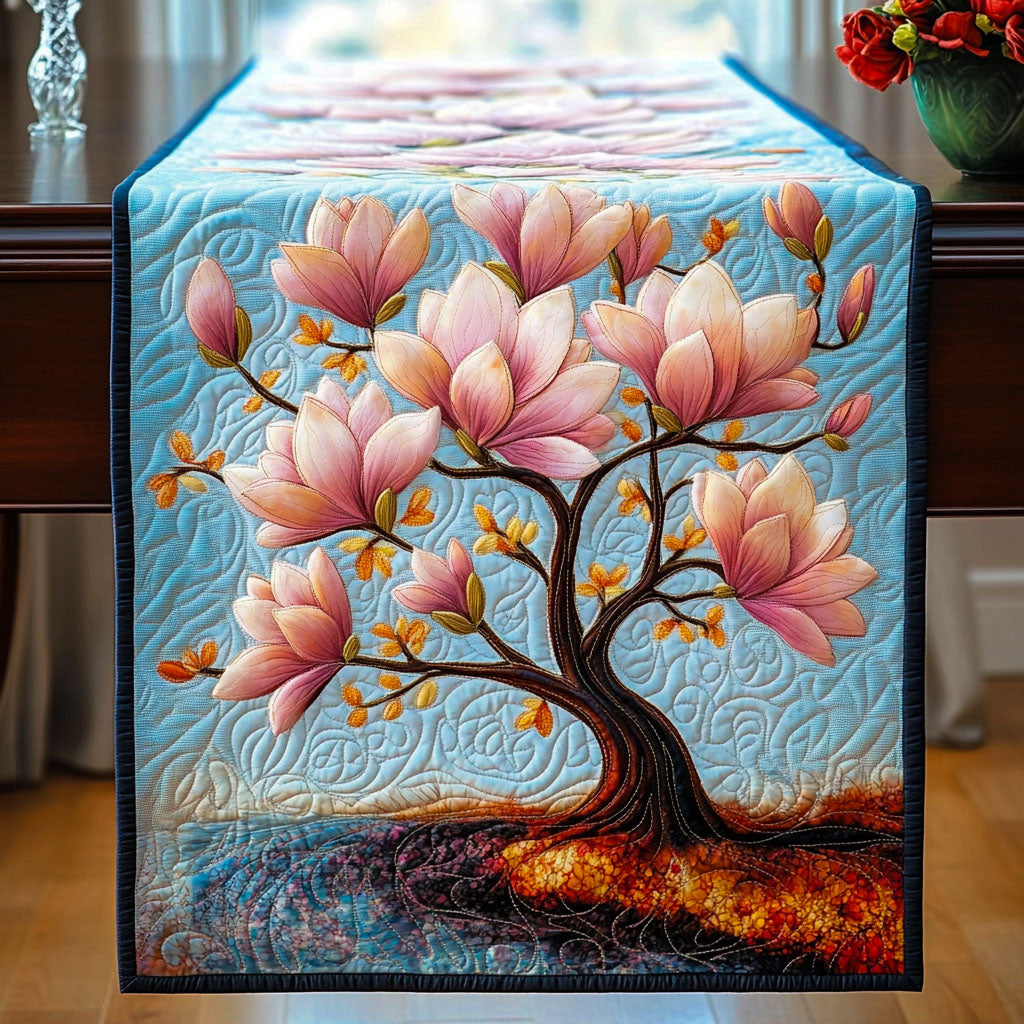 Blossom Harmony Quilted Table Runner Dining Room Table Decor Christmas Gifts For Flower Lovers