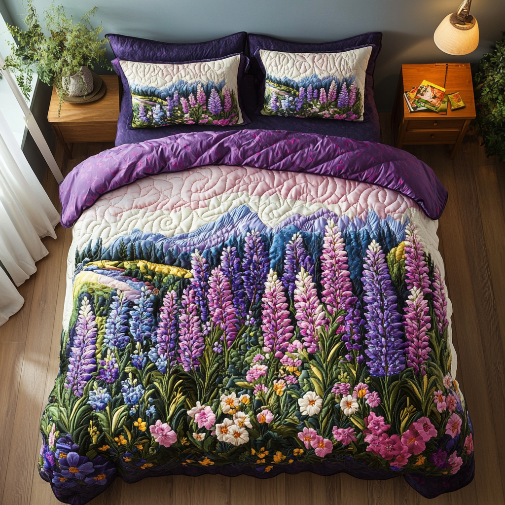Blossom Haven Quilted Bedding Set Bed Decor Ideas Lavender Items For Gifts