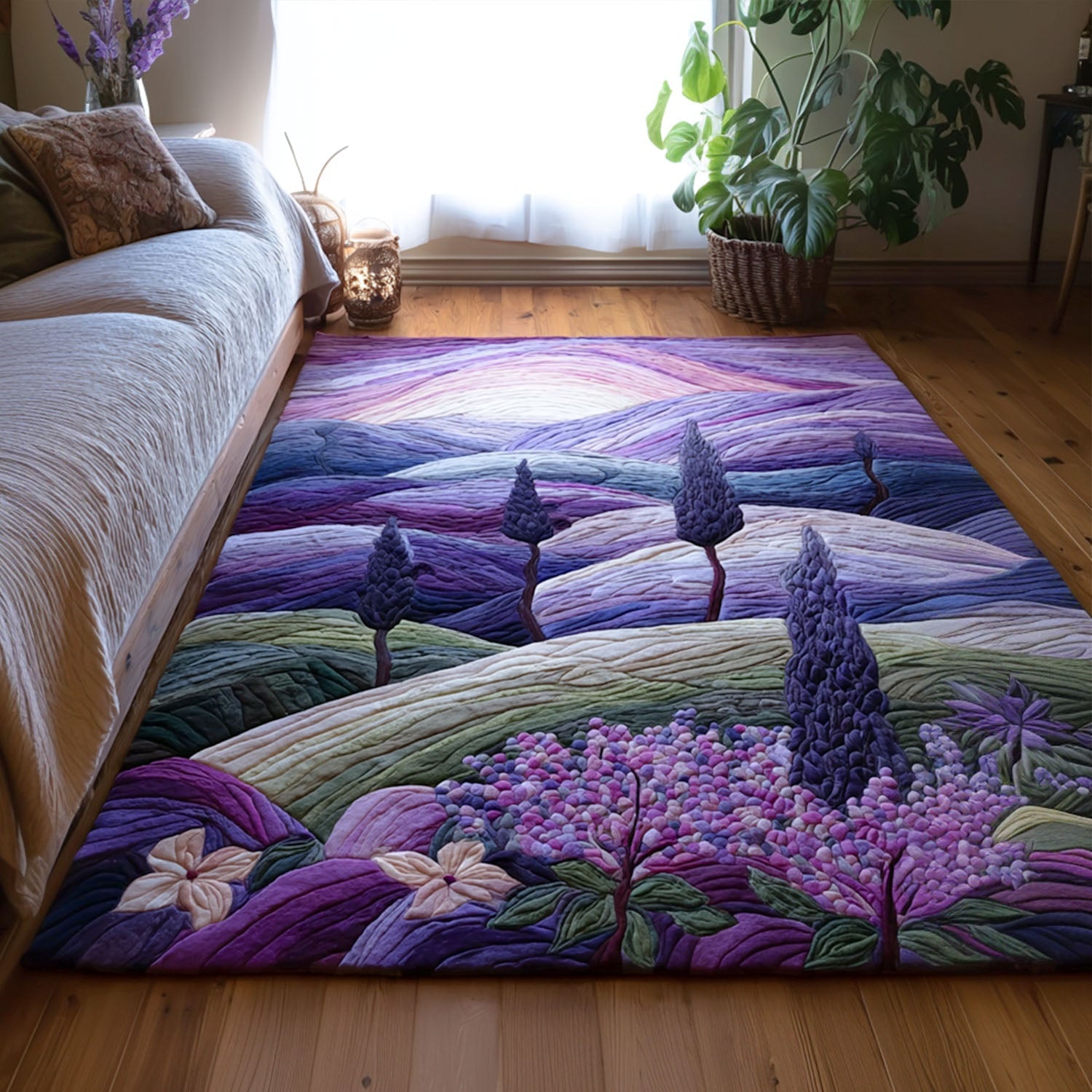 Blossom Haze Area Rug Christmas House Decor Gifts For Flower Enthusiasts