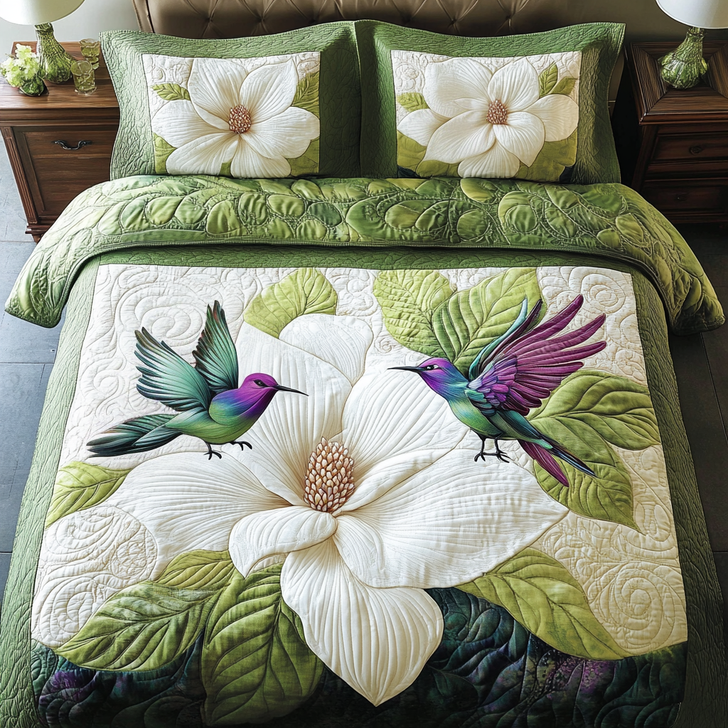 Blossom Hum Quilted Bedding Set Summer Duvet Covers Father's Day Gifts For Husband