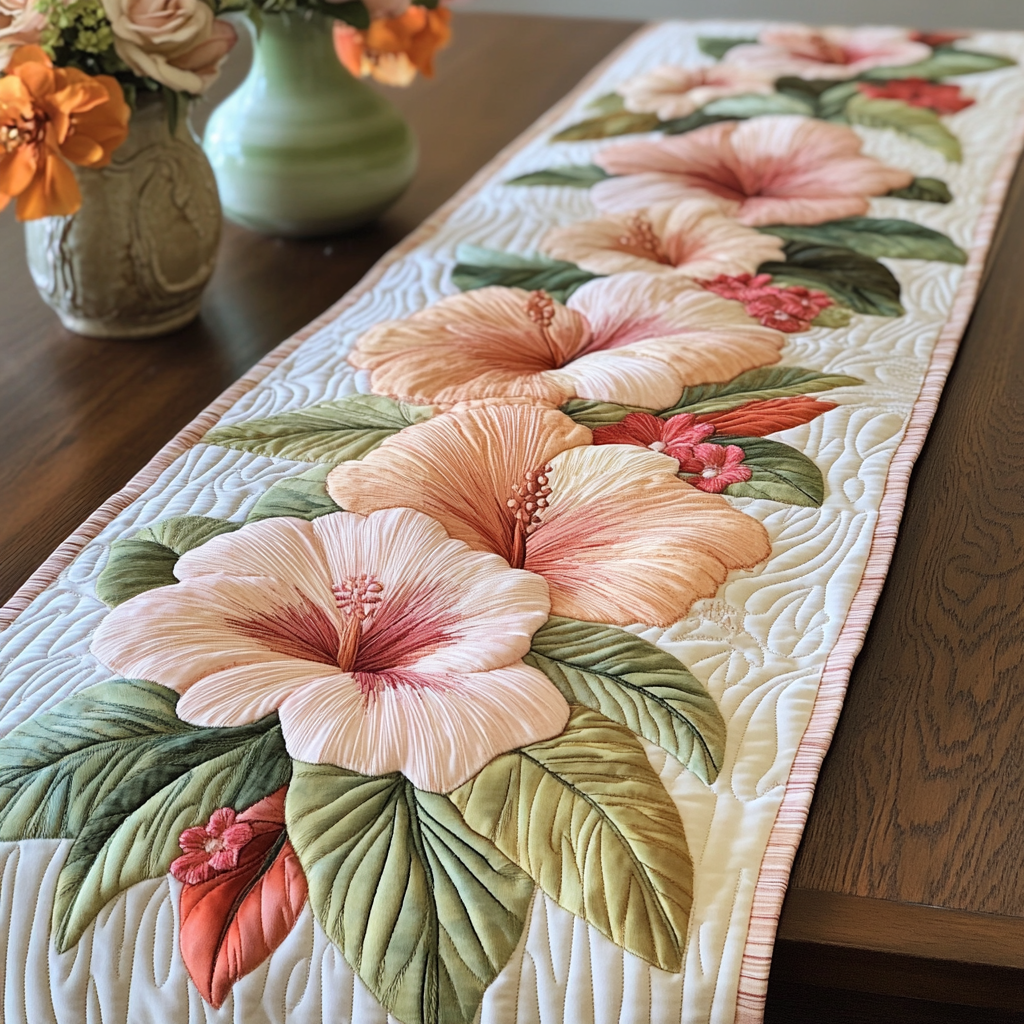 Blossom Lane Quilted Table Runner Floral Table Runner Best Friend Birthday Gifts