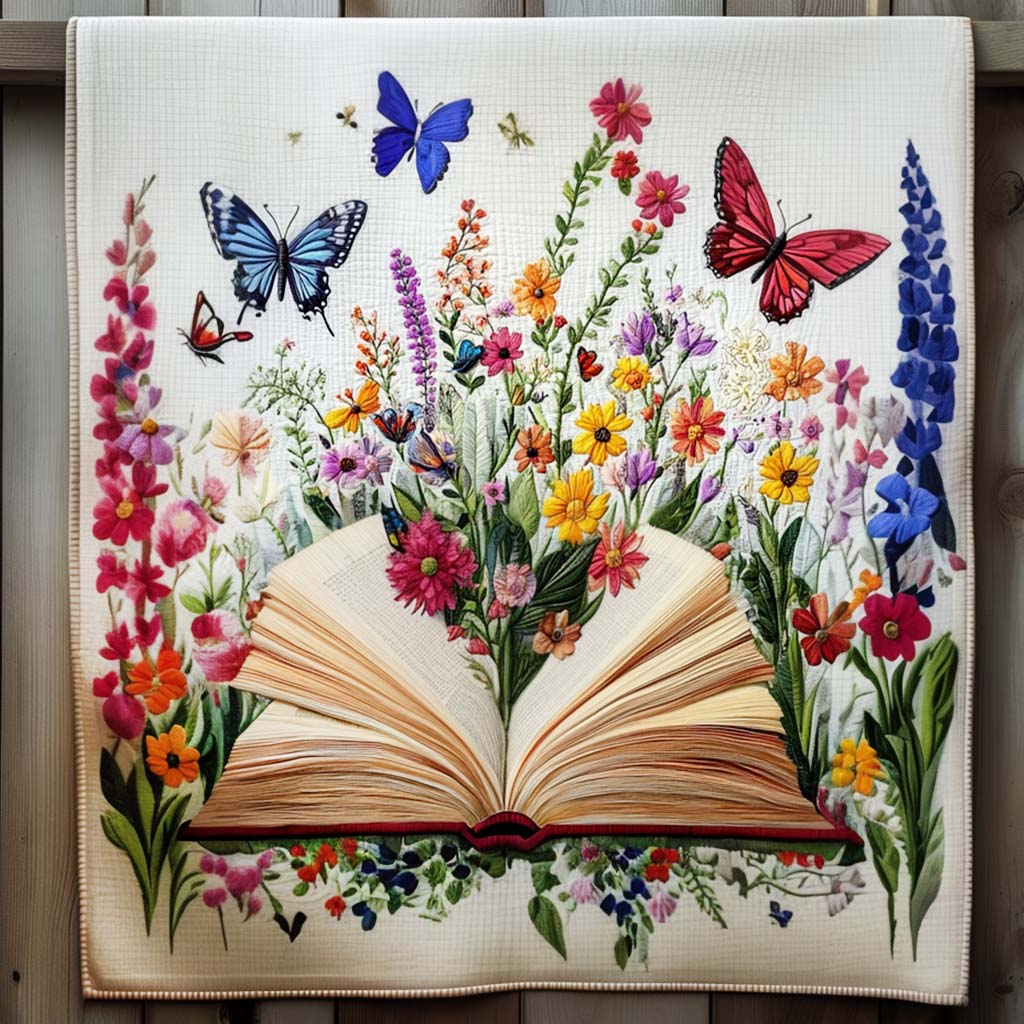 Blossom Of Knowledge Quilted Blanket Cool Gifts For Readers