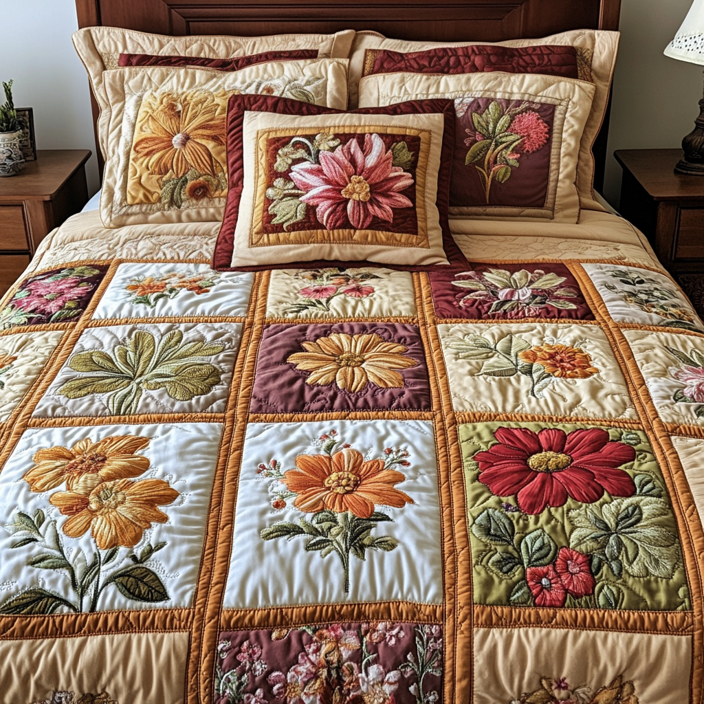 Blossom Patch Quilted Bedding Set Bed Decor Ideas Christmas Floral Gifts