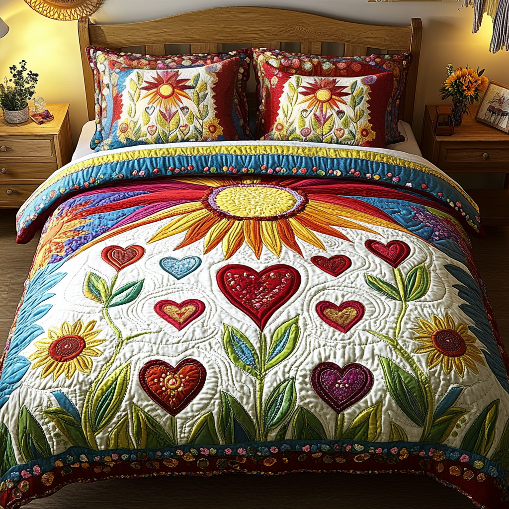 Blossom Path Quilted Bedding Set Summer Vibe Duvet Covers Sentimental Gifts For Mom