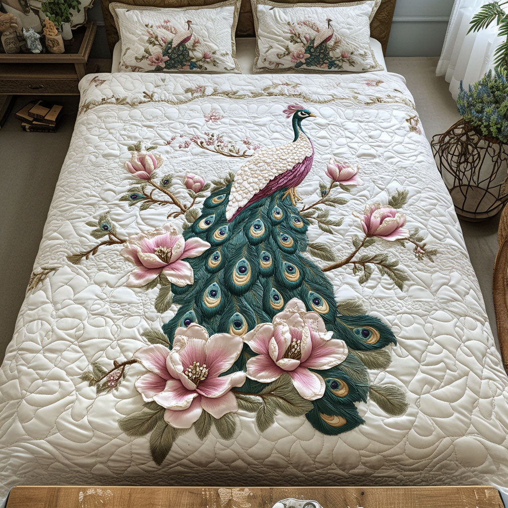 Blossom Royale Quilted Bedding Set Best Bed Sheet Set Peacock Merchandise Gifts