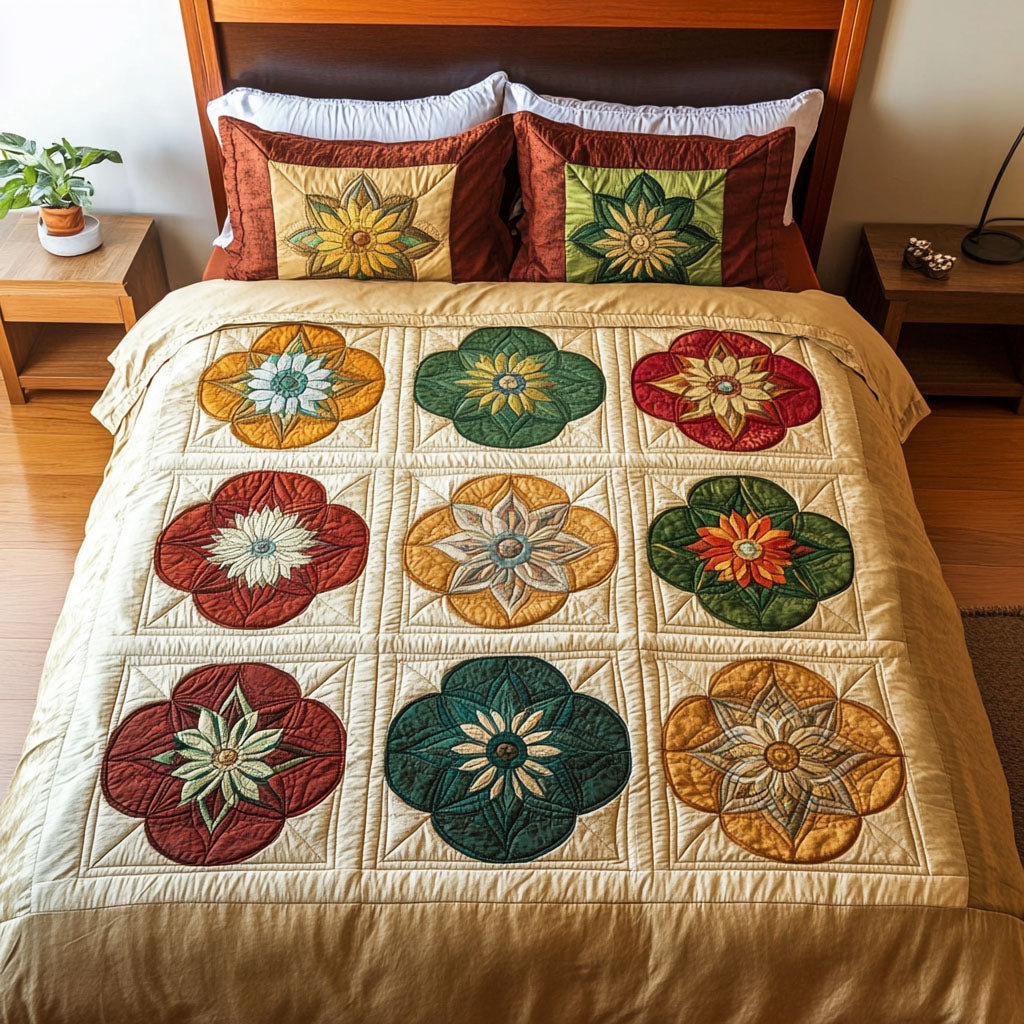 Blossom Spiral Quilted Bedding Set Soft Bedding Set That Makes a Great Christmas Gift