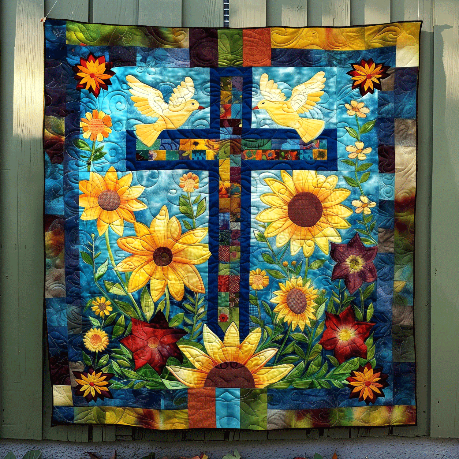 Blossoming Faith Quilted Blanket Sunflower Gifts For Friends