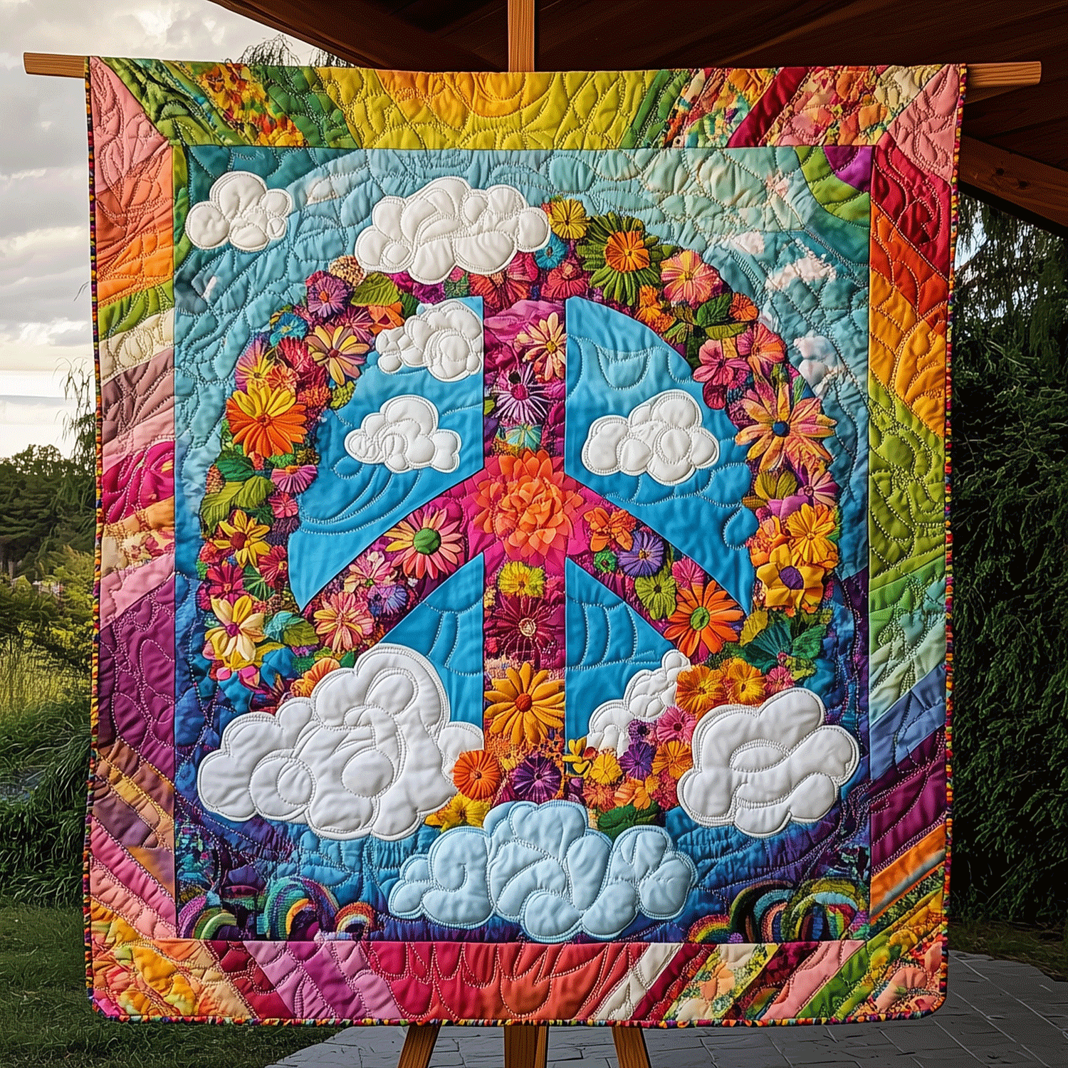 Blossoming Peace Quilted Blanket Best Christmas Gifts
