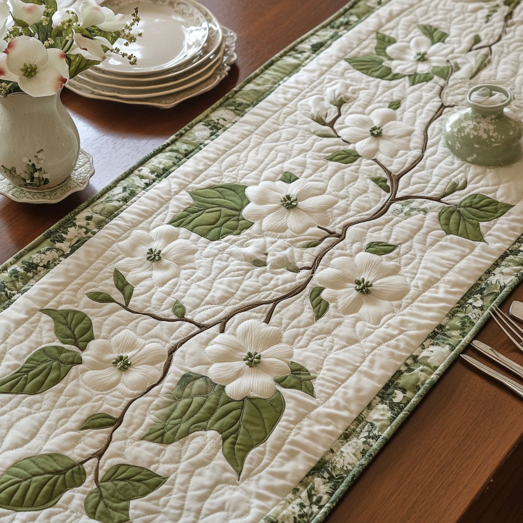 Blossoming Peace Quilted Table Runner Floral Table Runner Best Friend Gift Ideas