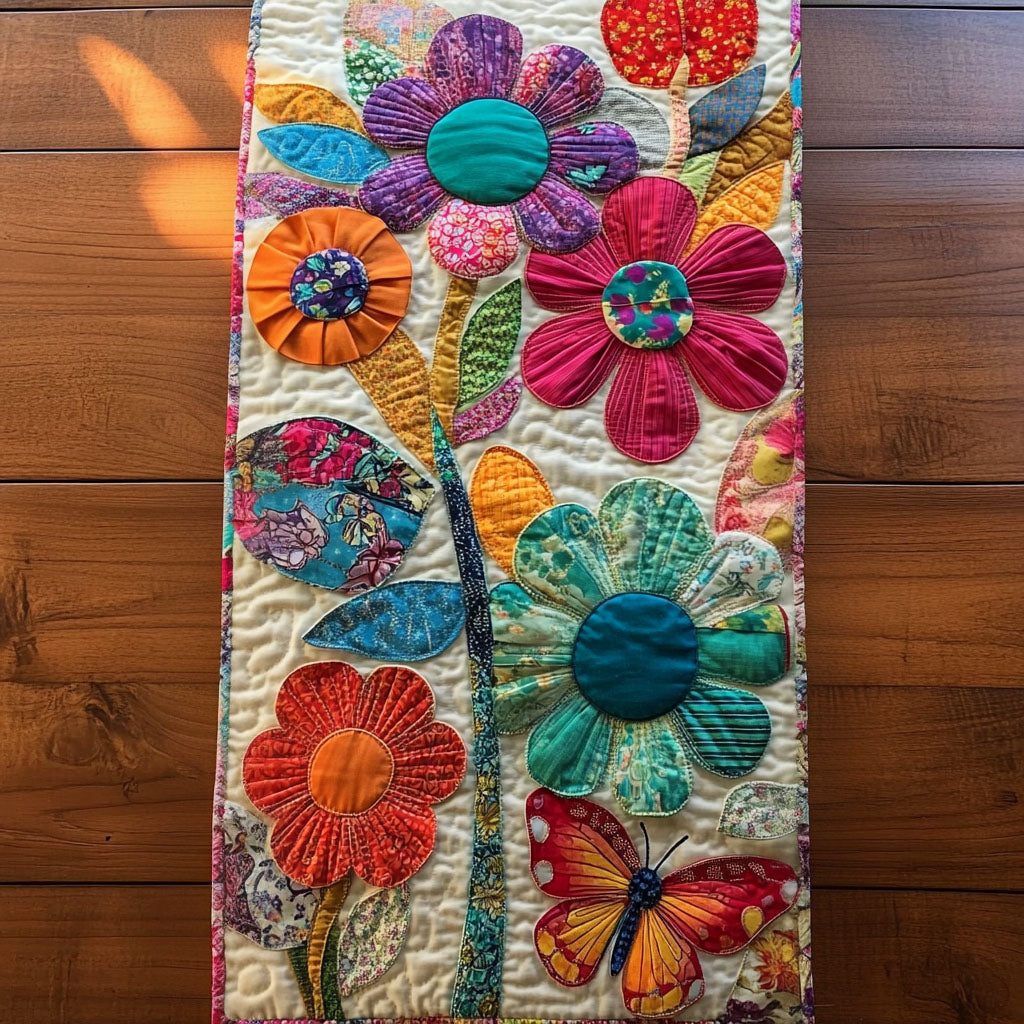 Blossoms Dream Quilted Table Runner Dining Table Ideas Gifts For The Flower Lover