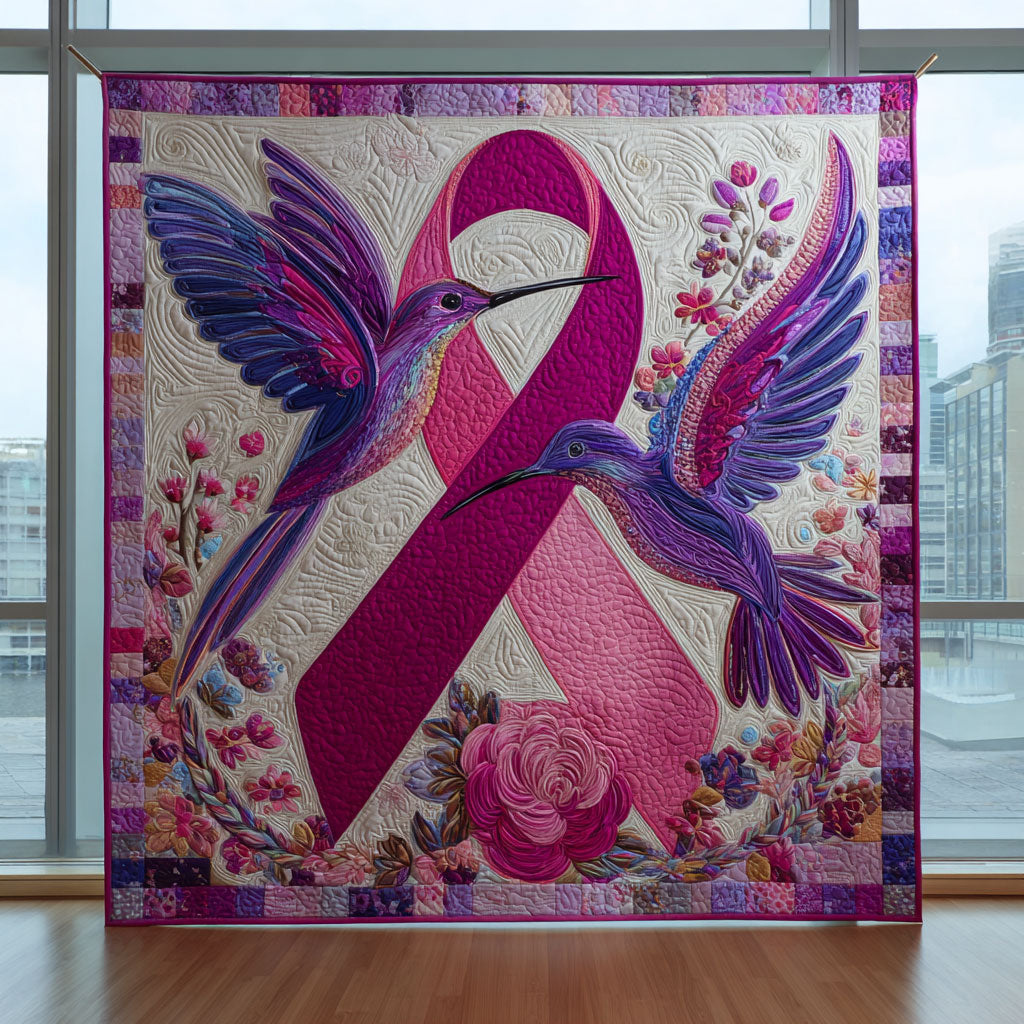 Blossoms of Courage Quilted Blanket Queen Size Blanket Son To Mother Christmas Gifts