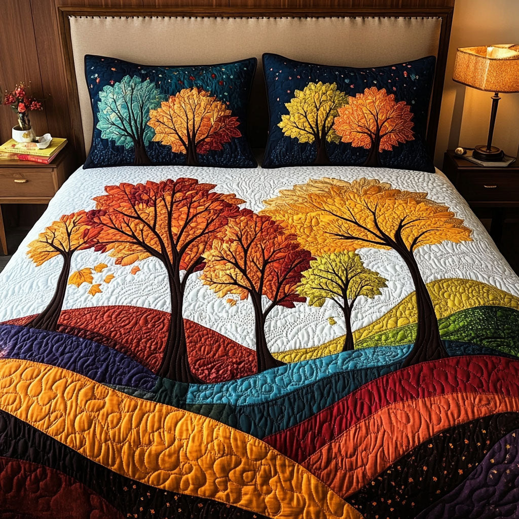 Blossoms of the Fall Wind Quilted Bedding Set Best Comforter Sets Best Autumn Gifts