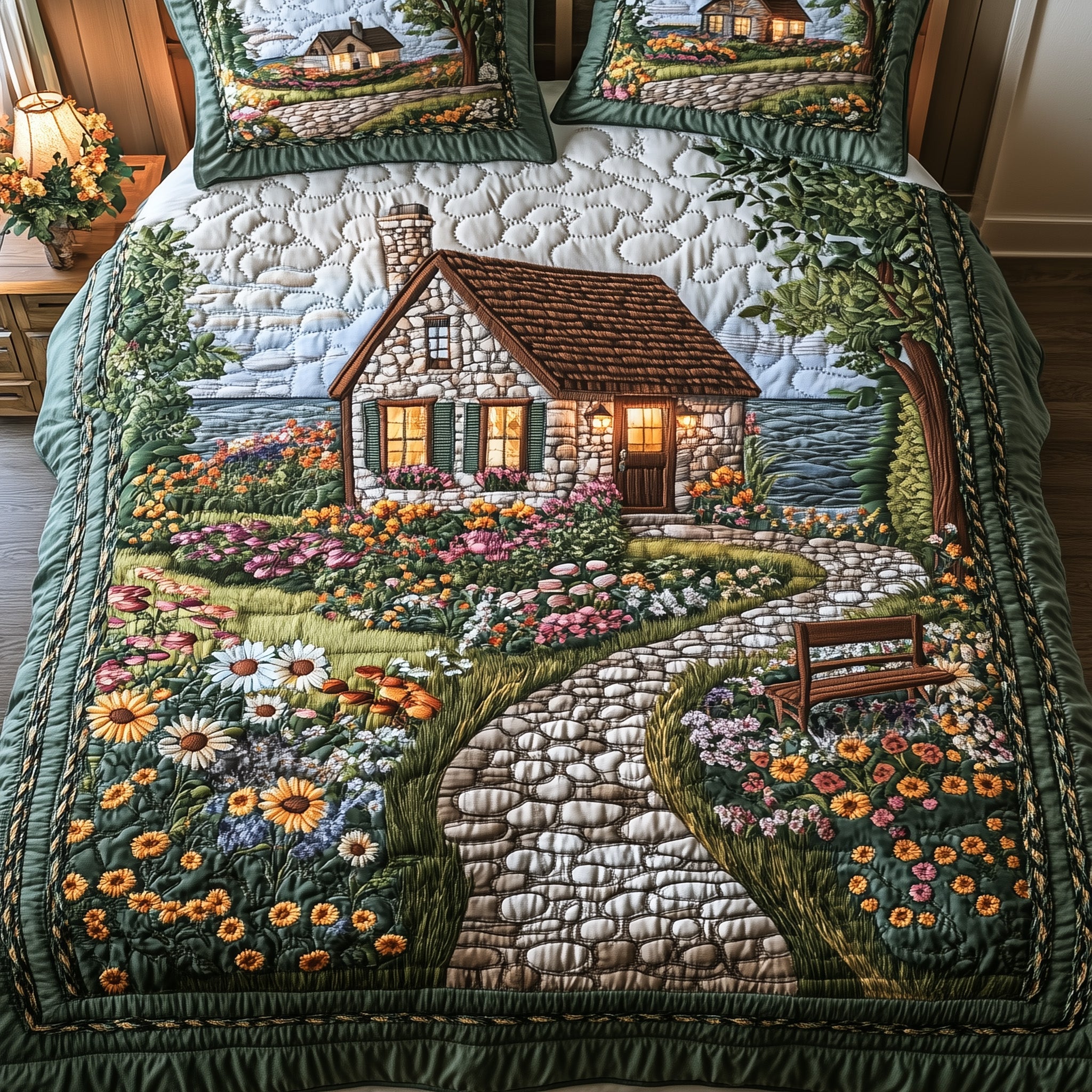 Blossomstone Retreat Quilted Bedding Set Duvet Cover Merchandise House Warming Gift For Men