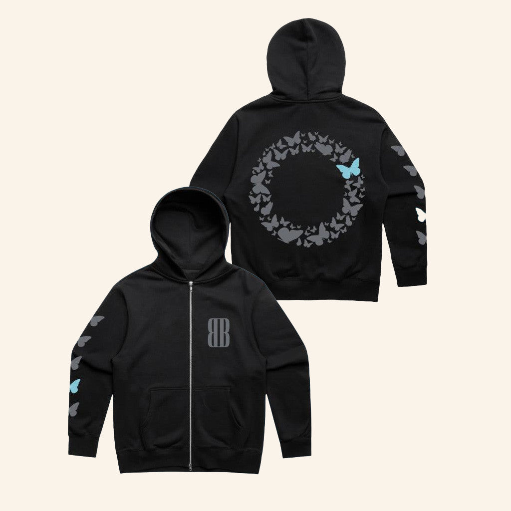 Blue Butterfly Brand Merch The Blue Butterfly Zip Hoodie Gifts For Husband Blue Butterfly Brand Merch The Blue Butterfly Zip Hoodie Gifts For Husband