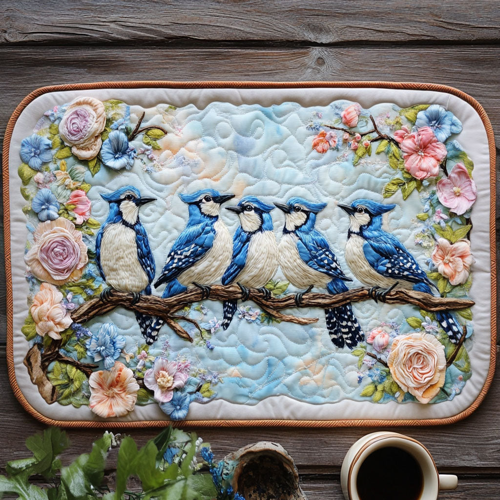 Blue Crest Harmony Quilted Placemat Home Decor Items Gifts For Sunflower Lovers