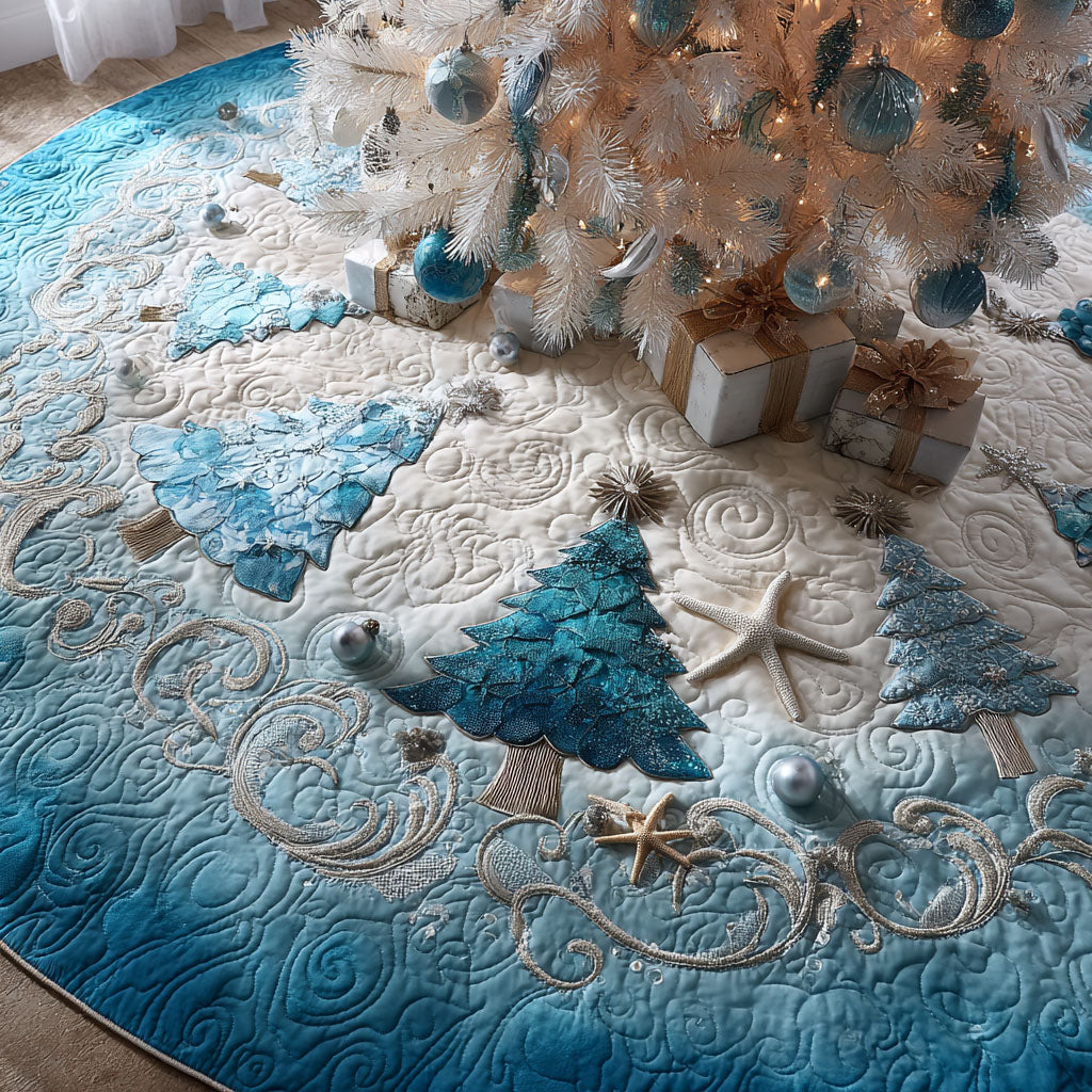 Blue Haven Christmas Christmas Quilted Tree Skirt Holiday Decorations Indoor Secret Santa Gifts