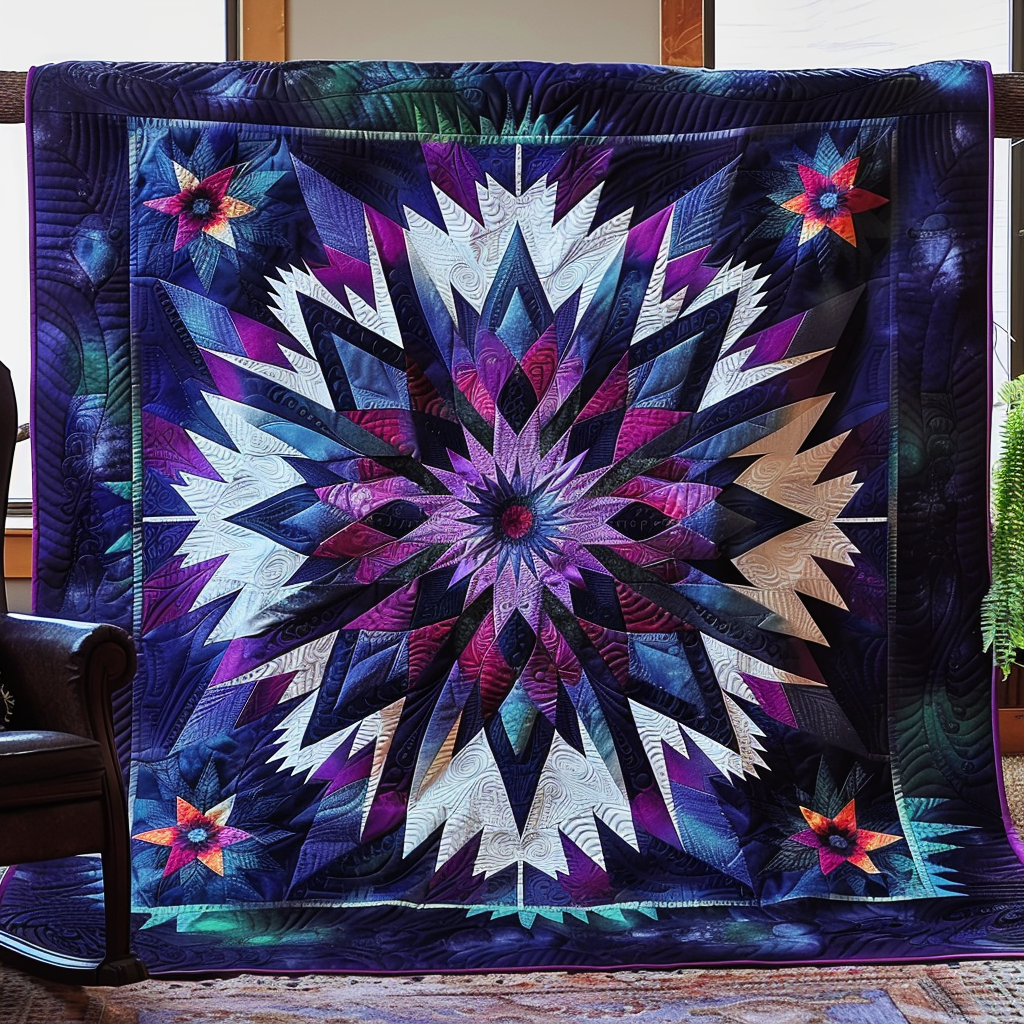 Blue Horizon Quilted Blanket Native American Gifts For Her