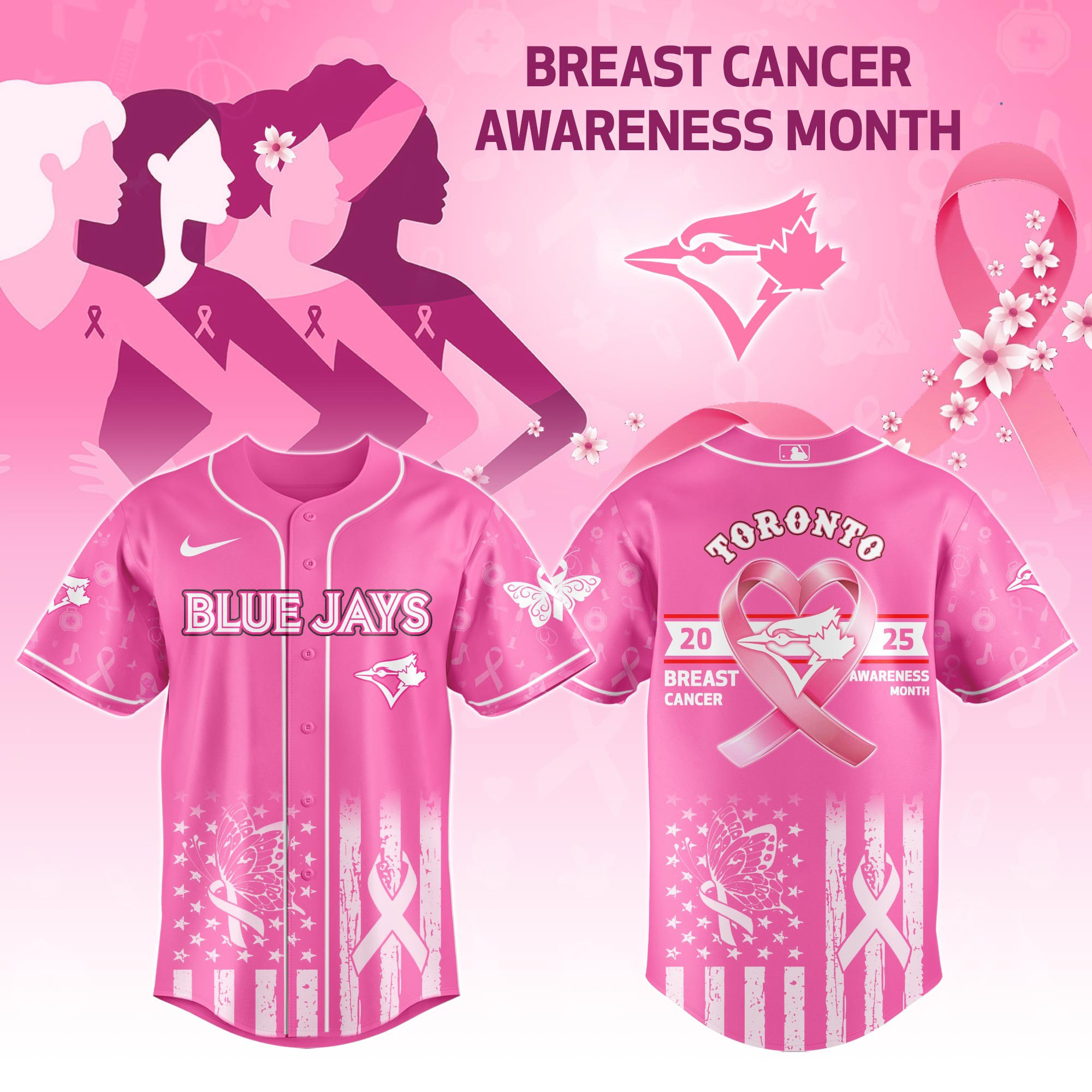 Blue Jays Breast Cancer Awareness Month Limited Edition Jersey Gifts For Baseball Fans