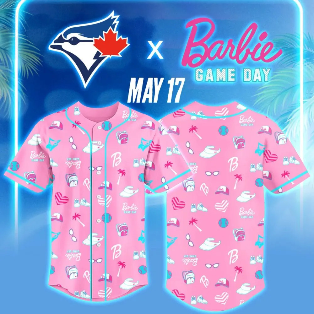 Blue Jays x Barbie Game Day Hawaiian Baseball Jersey Baseball Best Gifts