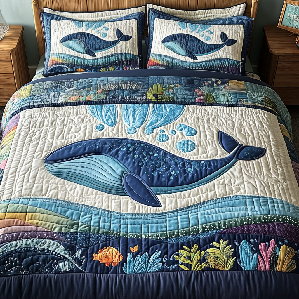 Blue Majesty Quilted Bedding Set Thoughtful Bedding Gift for Cozy Winter Nights