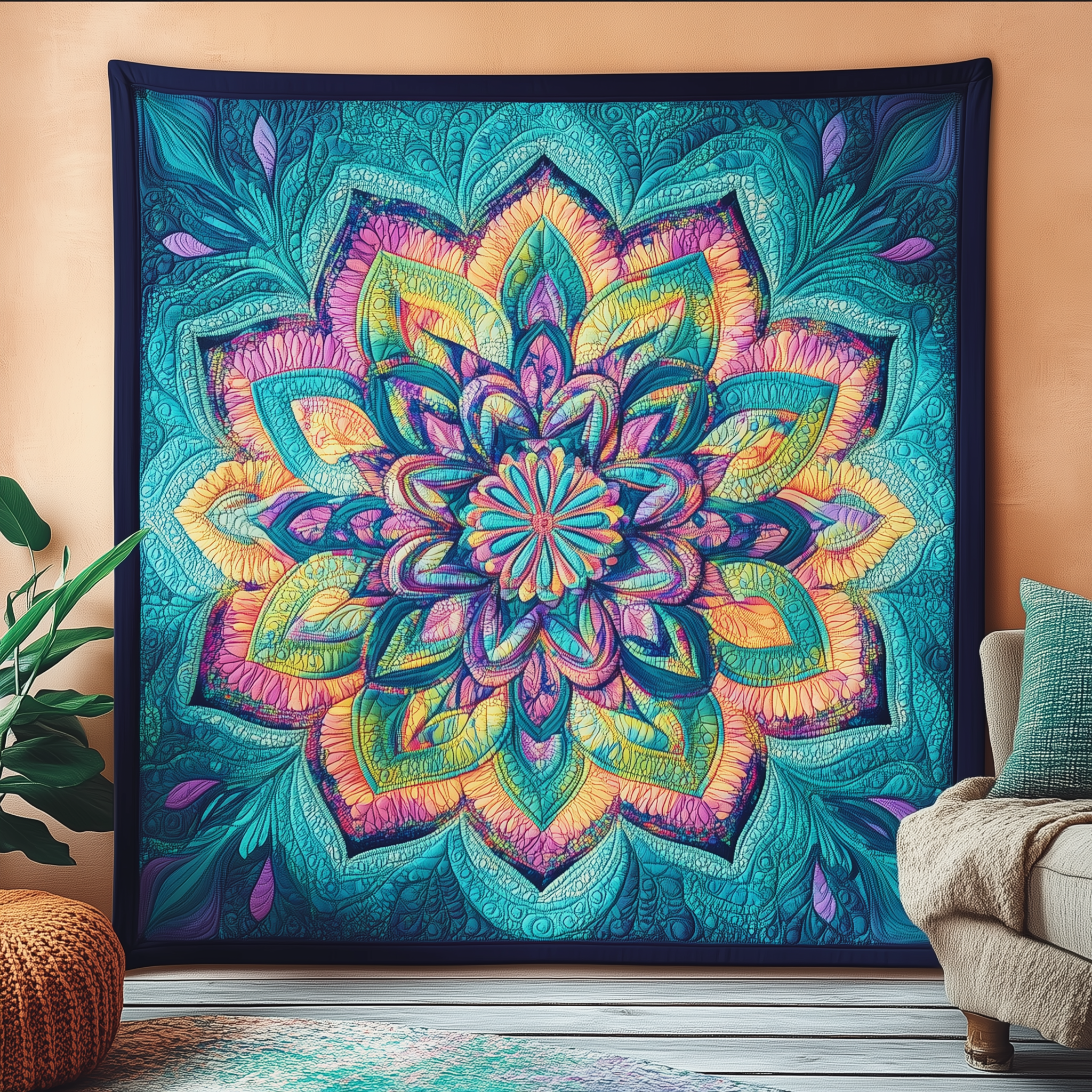 Blue Mandala Quilted Blanket Christmas Throw Blanket Christmas Ideas For Couples