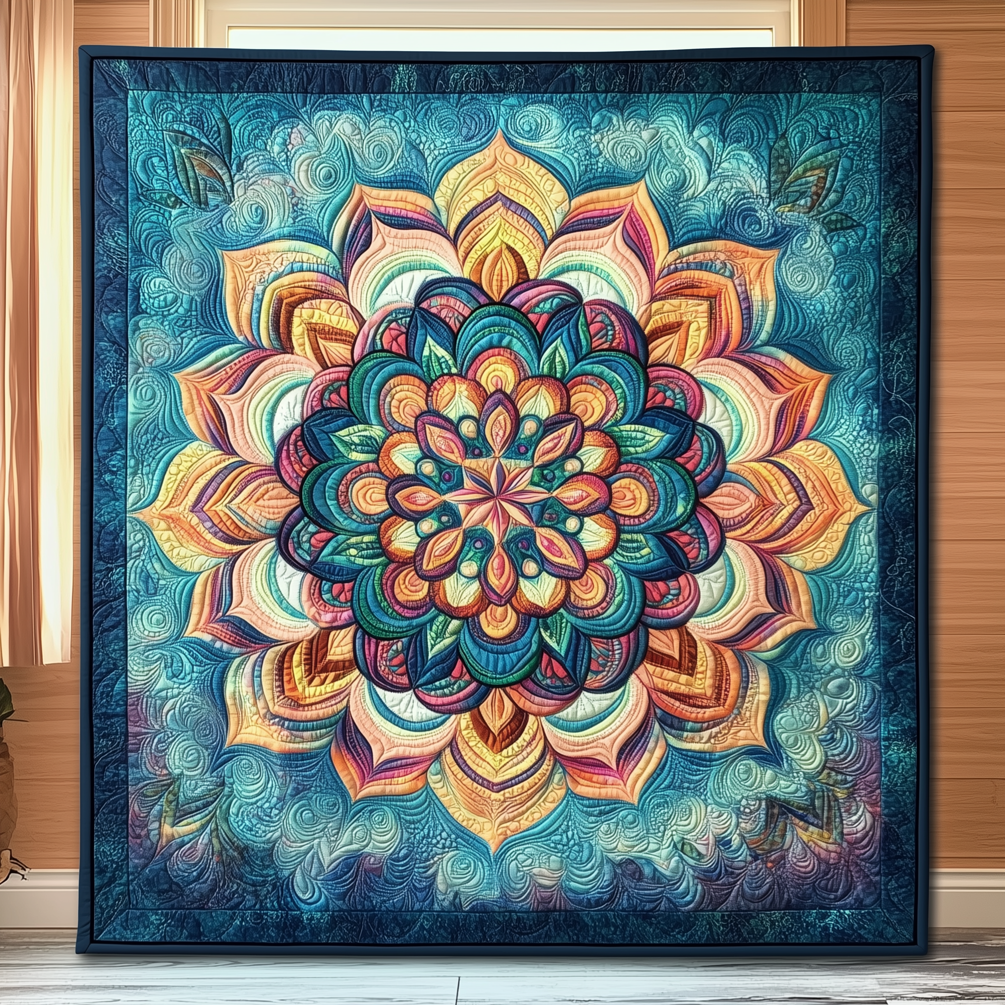 Blue Mandala Quilted Blanket Winter Blanket Best Gifts For Women 2025