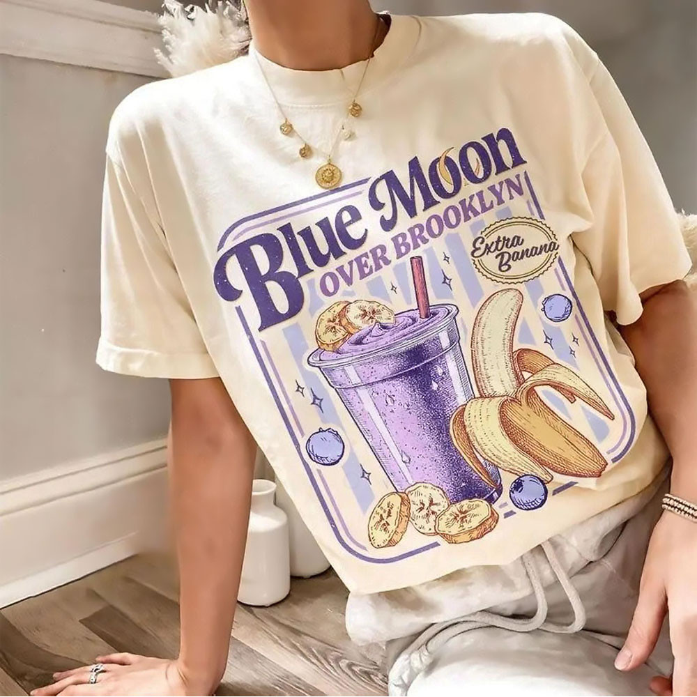 Blue Moon Over Brooklyn Extra Banana Smoothie T-Shirt Heated Rivalry Merch Best Gift
