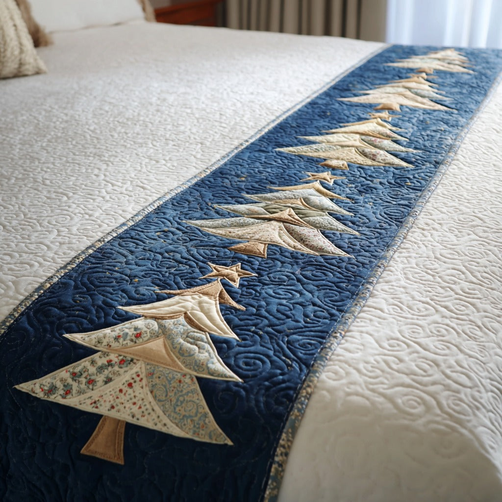 Blue Noel Quilted Bed Runner Christmas Decorations Christmas Gifts