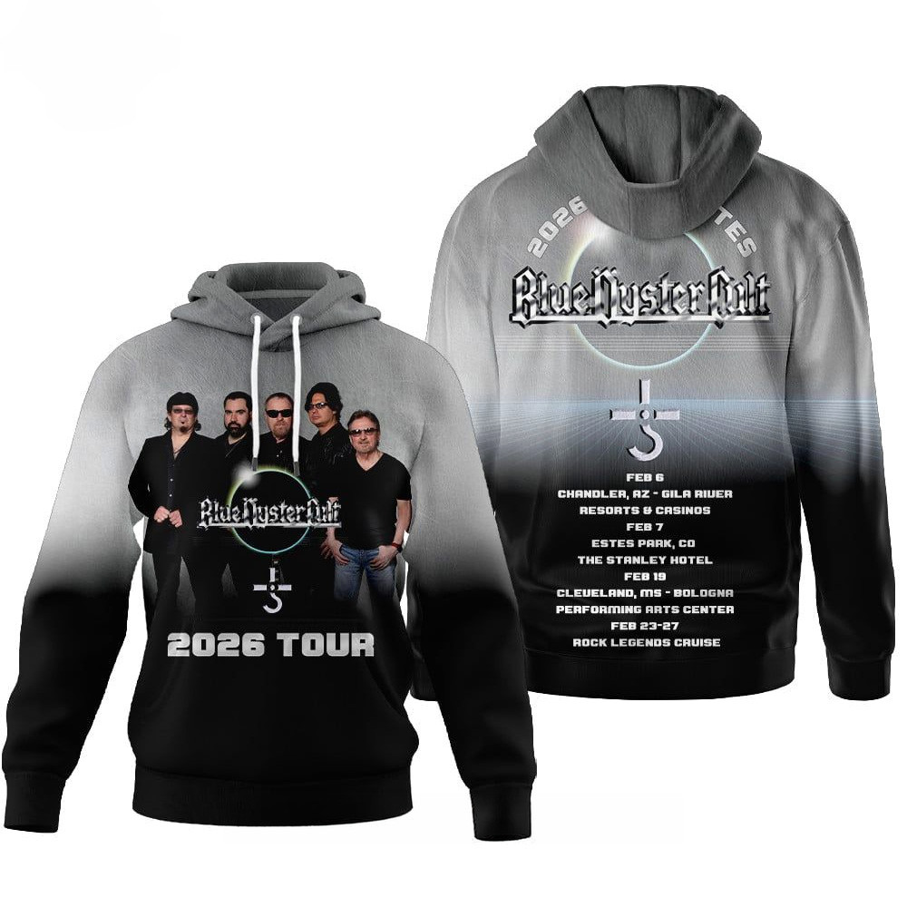 Blue Oyster Cult 2026 Tour Hoodie Blue Oyster Cult Merch Gifts For Rock Band Fans