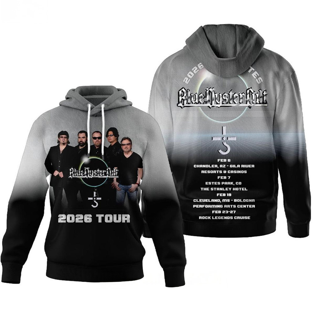 Blue Oyster Cult 2026 Tour Hoodie Blue Oyster Merch Gifts For Rock Band Fans