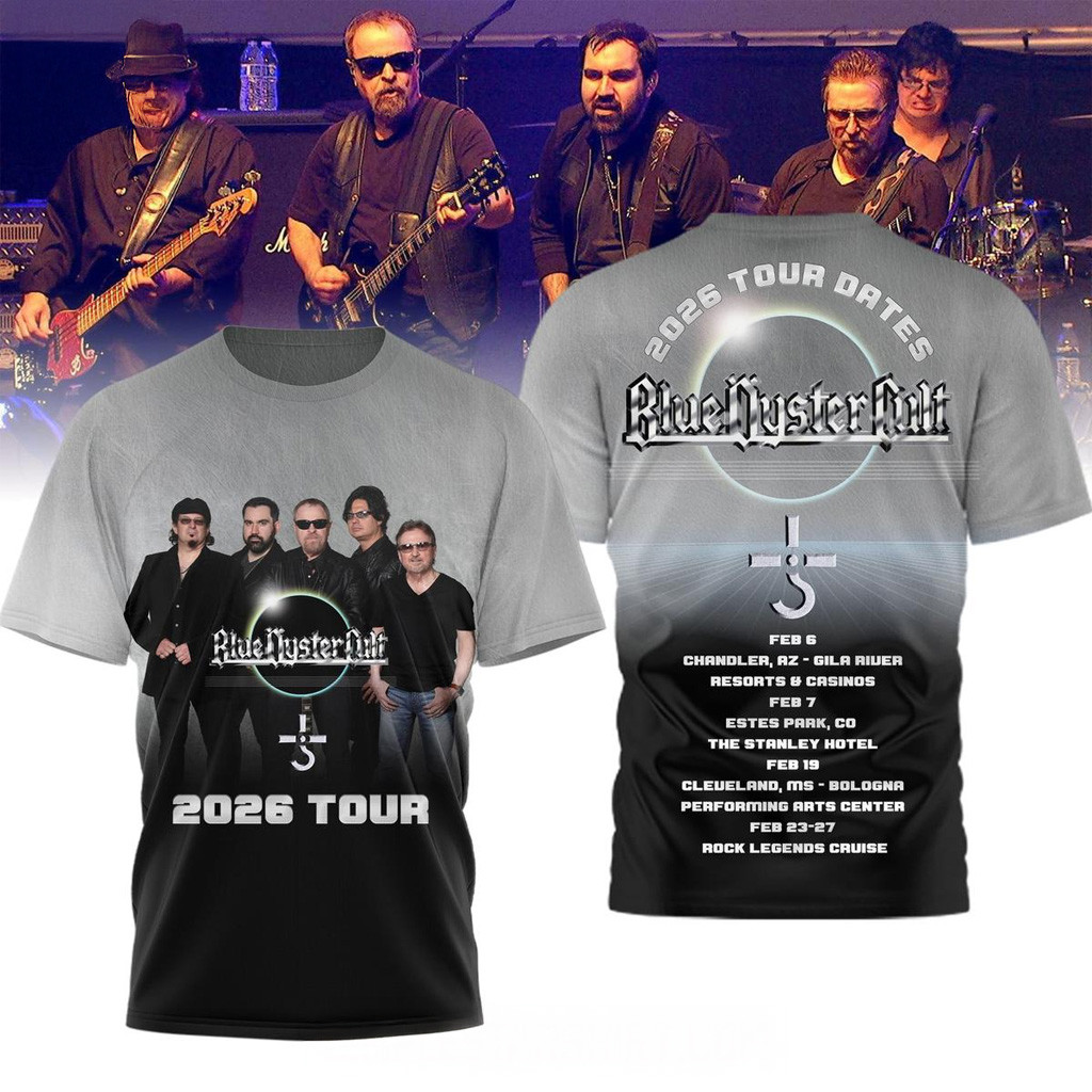 Blue Oyster Cult 2026 Tour T-Shirt Blue Oyster Merch Birthday Gifts For Rock Band Fans