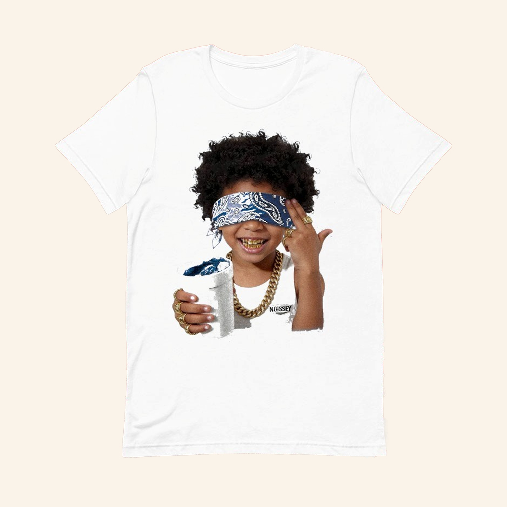 Blue Paisley Headscarf Blindfolded Child T-Shirt Gifts Ideas For Dudes