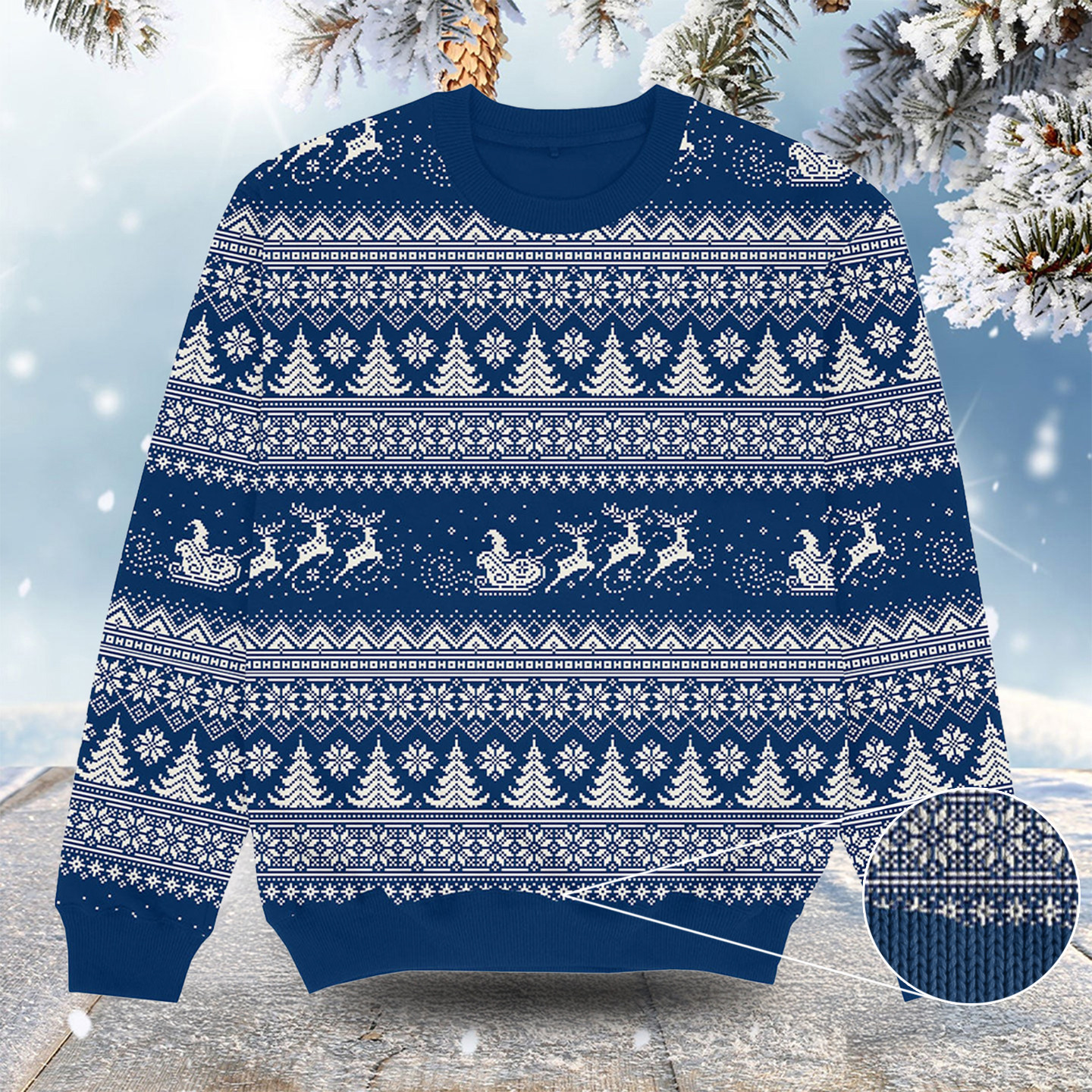 Blue Pattern Christmas Ugly Sweater Cool Xmas Apparel Christmas Presents For Son In Law